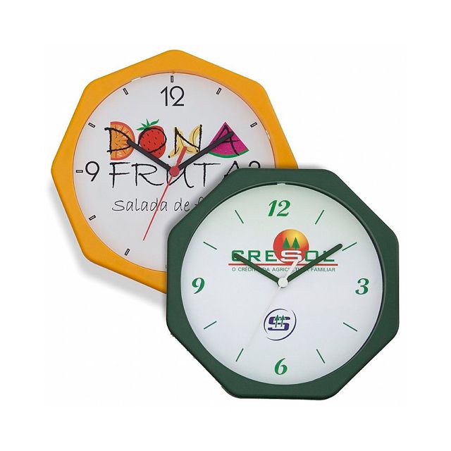 Relógios de Parede Oitavado - Plástico - 4x0 - Colorido Frente